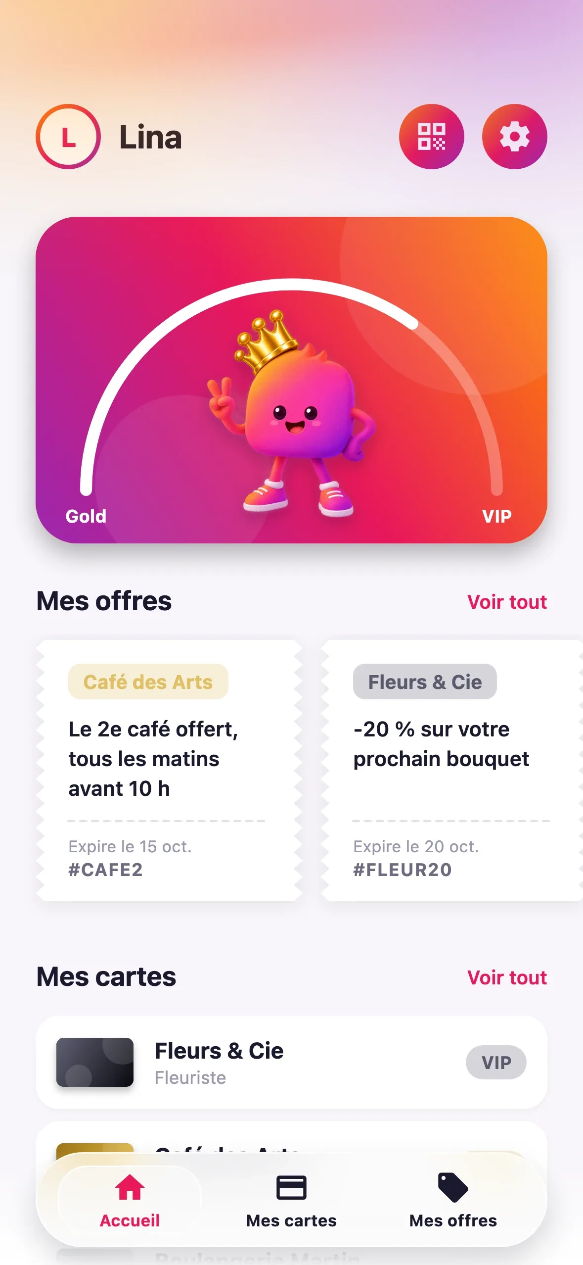 Le verso de la carte Fidelly : Elly et la jauge de progression