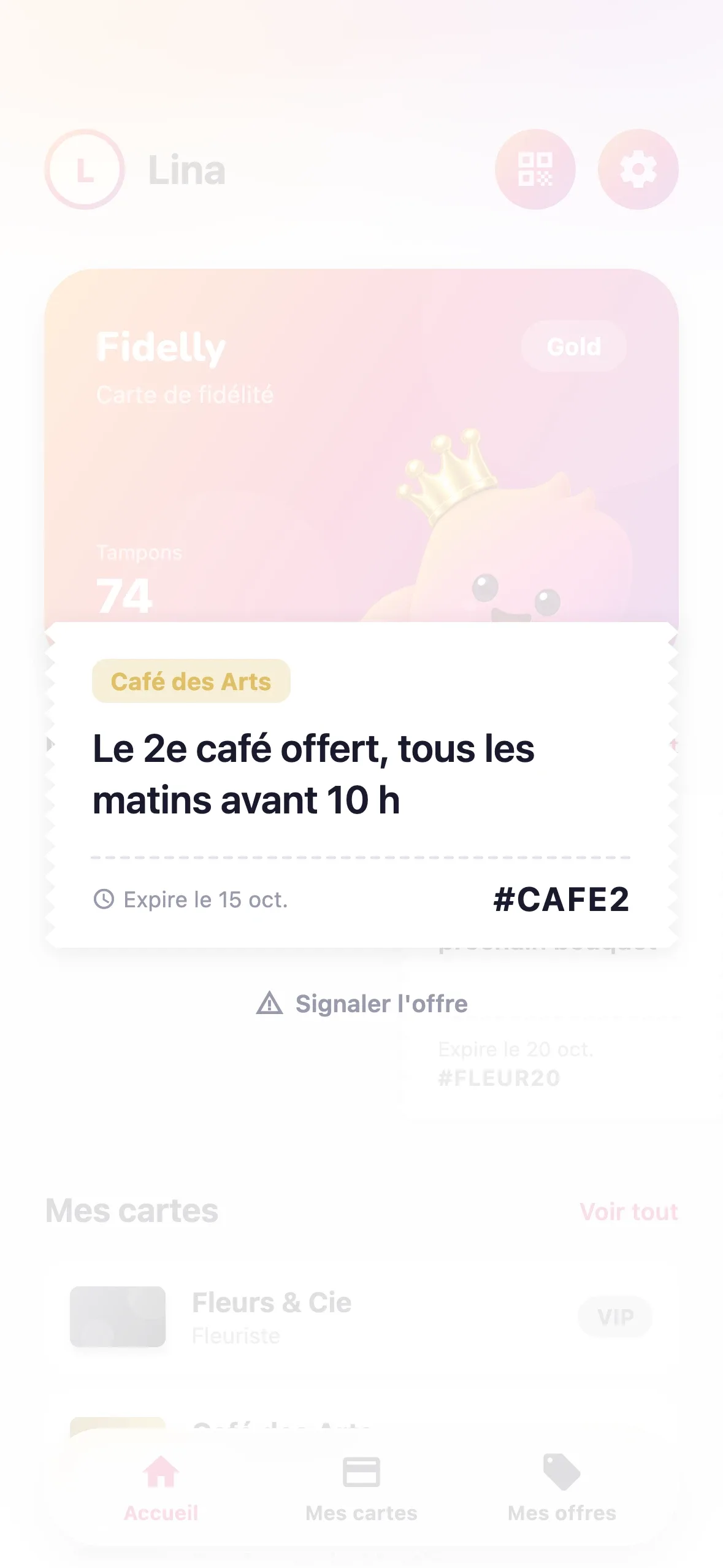 Une offre affichée en grand, prête à être présentée en caisse